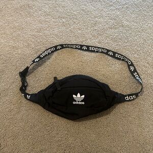 Adidas Black Belt Bag with White Logo